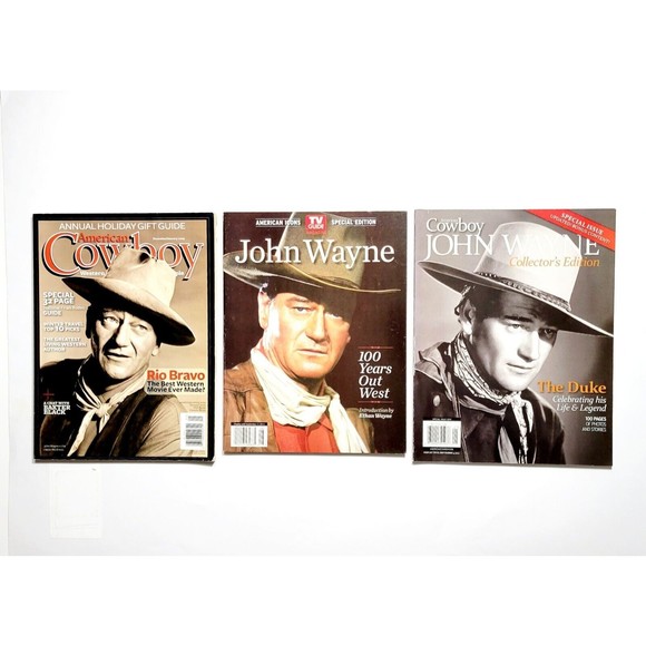 John Wayne All American Actor Cowboy Magazine Lot of 3 Westerns Hollywood EUC! - Picture 3 of 12
